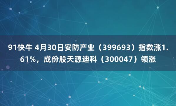 91快牛 4月30日安防产业（399693）指数涨1.61%，成份股天源迪科（300047）领涨